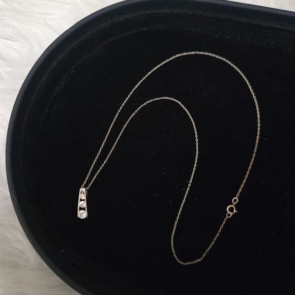 Sterling Silver 925 CZ Journey Ladder Pendant Necklace 19" - Picture 2 of 9